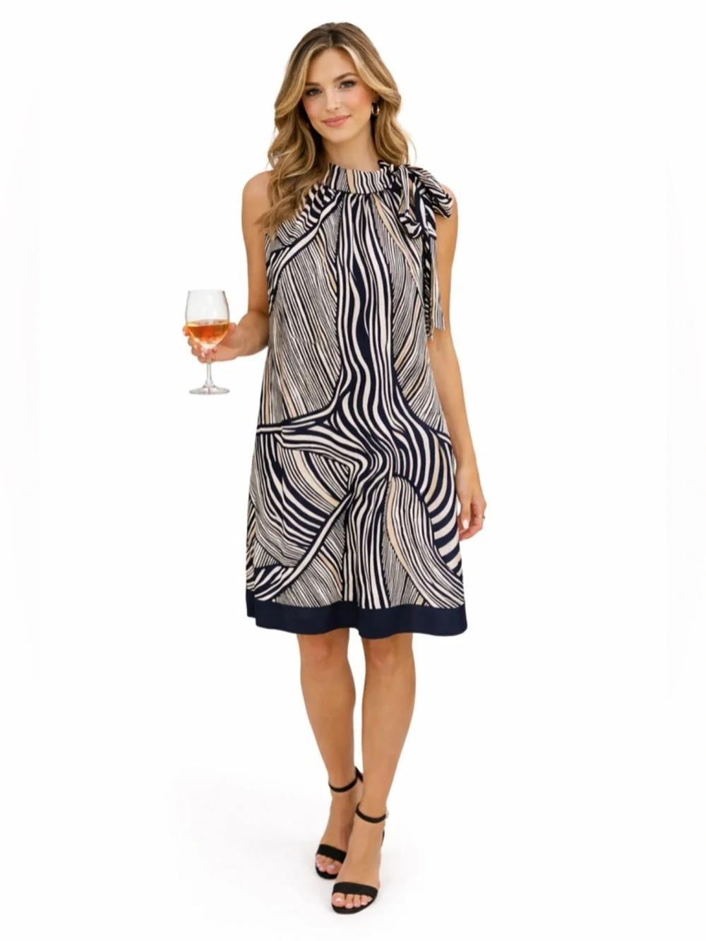 women's halter neck dress Eleganza Halterneck Contrast Maxi Dress Black